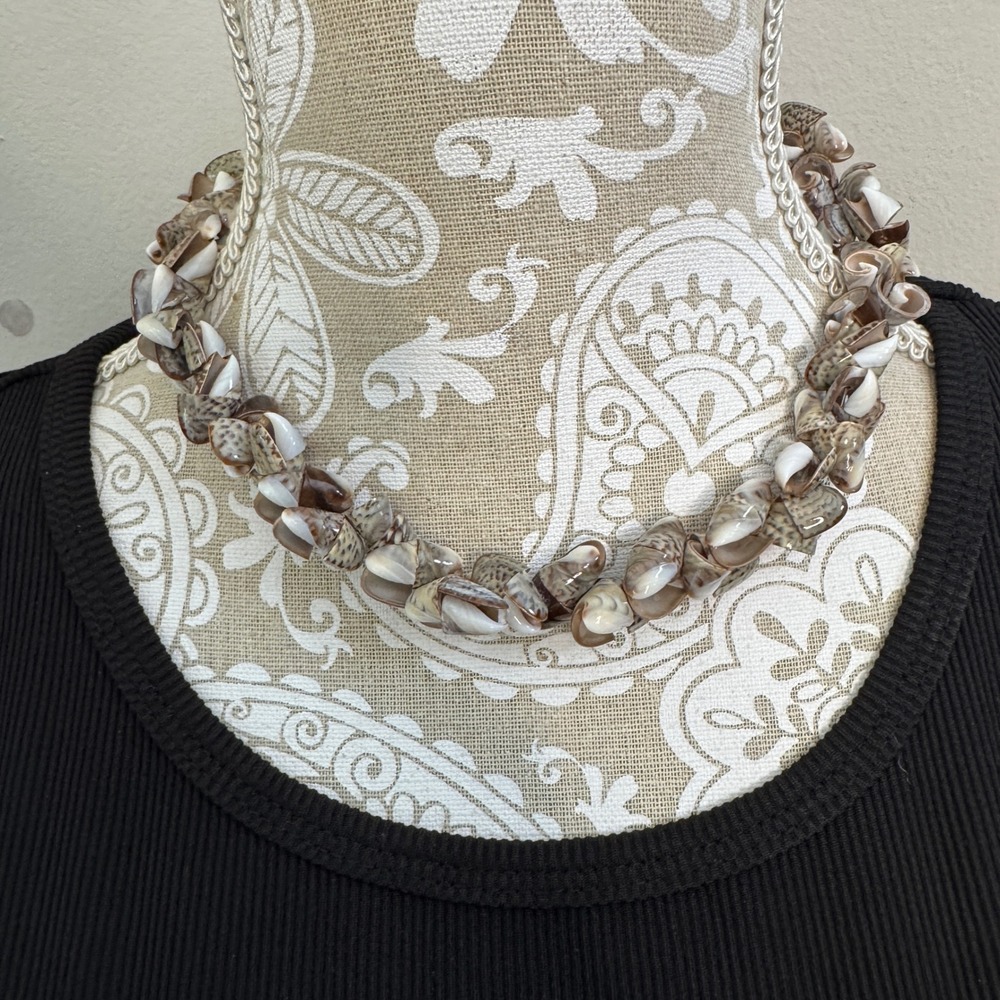 Shell Necklace Statement Fashion Jewelry Beach Coastal Chic Surf Tropical‎